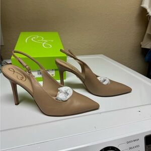 Sam Edelman Beige Slingback Heels